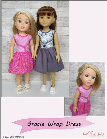 Love From Lola Ruby Red Fashion Friends Gracie Wrap Dress 14.5-15" Doll Clothes Pattern larougetdelisle