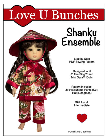 Love U Bunches 8" BJD Shanku Ensemble for 8 Inch BJD such as Ten Ping and Mini Sara larougetdelisle