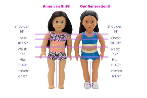 Our Generation® vs American Girl® Measurements 