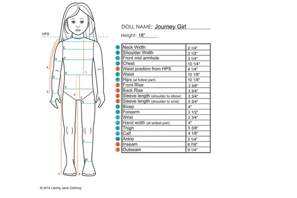 Journey Girls® Measurement Sheet