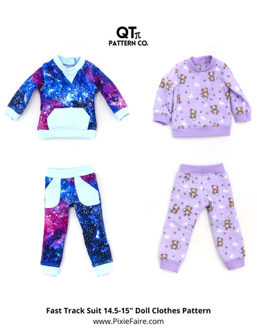 QTπ Pattern Co Ruby Red Fashion Friends Fast Track Suit 14.5-15" Doll Clothes Pattern larougetdelisle