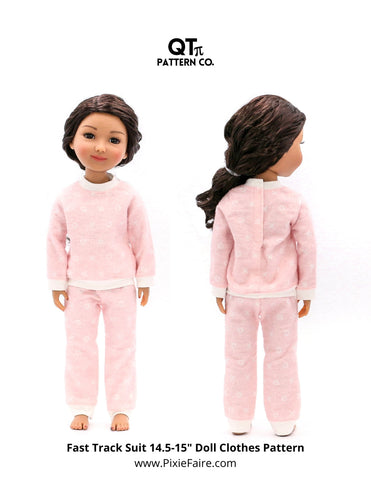 QTπ Pattern Co Ruby Red Fashion Friends Fast Track Suit 14.5-15" Doll Clothes Pattern larougetdelisle