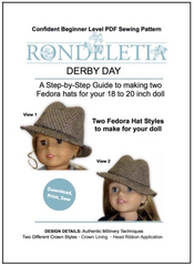 Derby Day Fedora Pattern for 18-inch dolls