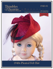 1940s Pleated Felt Hat Pattern for 18-inch Dolls