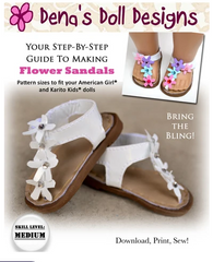 Flower Sandals Pattern For 18-inch Doll Shoes