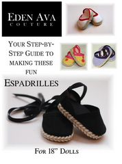 Espadrilles Pattern for 18-inch Doll Shoes