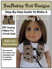 Fishing Vest Doll Clothes Pattern For 18-inch dolls