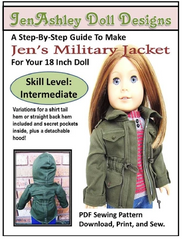 Military Jacket Sewing Pattern For 18-inch dolls