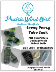 Knitting Pattern Tube Socks For 18-inch dolls