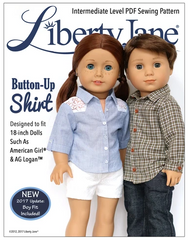 PDF Sewing Pattern Button Up shirt For 18-inch dolls