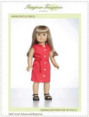 PDF Sewing Pattern Annie Ruffle Dress For18-inch dolls