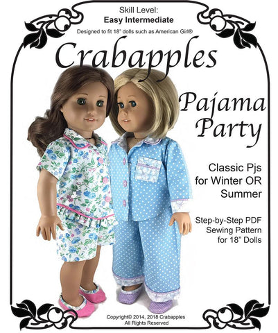 Crabapples 18 Inch Modern Pajama Party 18" Doll Clothes Pattern larougetdelisle