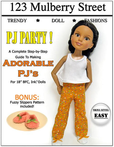 123 Mulberry Street BFC Ink PJ Party Pattern for BFC, Ink. Dolls larougetdelisle