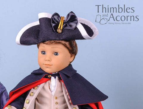 Thimbles and Acorns 18 Inch Historical 18th Century Molded Felt Hat Multi Sized Doll Clothes Pattern larougetdelisle
