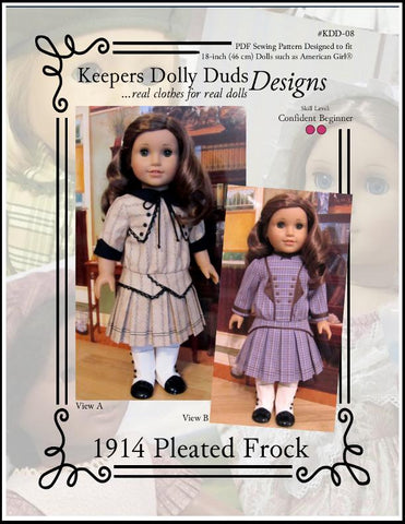 Keepers Dolly Duds Designs 18 Inch Historical 1914 Pleated Frock 18" Doll Clothes Pattern larougetdelisle