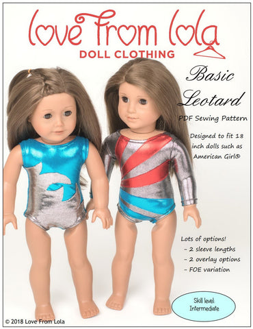 Love From Lola 18 Inch Modern Basic Leotard 18" Doll Clothes Pattern larougetdelisle