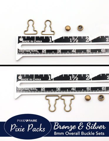 larougetdelisle Pixie Packs Pixie Packs Micro Mini Overall Buckles 1/4" or 8mm Bronze and Silver Bundle larougetdelisle