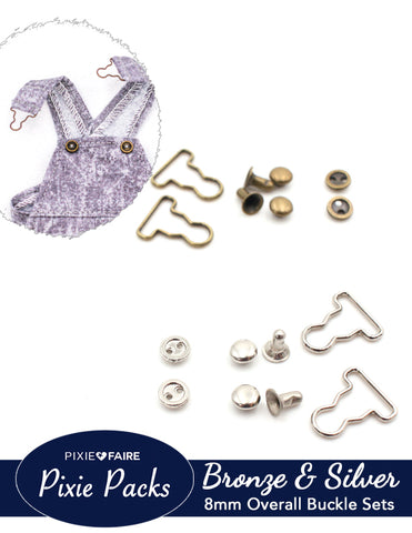 larougetdelisle Pixie Packs Pixie Packs Micro Mini Overall Buckles 1/4" or 8mm Bronze and Silver Bundle larougetdelisle