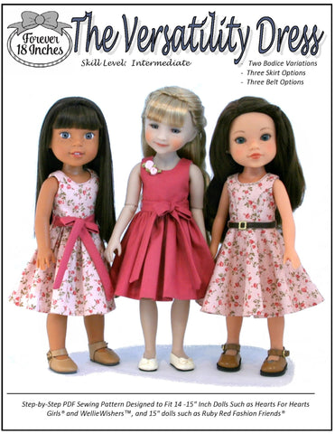 Forever 18 Inches WellieWishers The Versatility Dress 14-15" Doll Clothes Pattern larougetdelisle