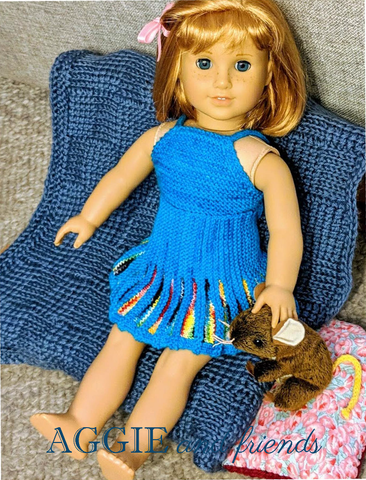 Aggie and friends Knitting Dallie Delish Flip Skirt and Halter Top Knitting Pattern For 18" Dolls larougetdelisle