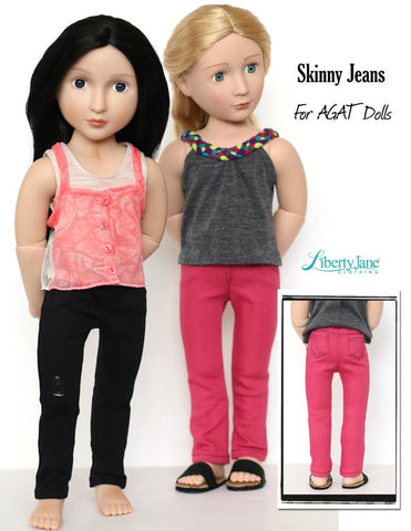 Liberty Jane A Girl For All Time Skinny Jeans and Shorts Pattern For AGAT Dolls larougetdelisle
