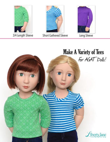 Liberty Jane A Girl For All Time T-Shirt Variations Pattern for AGAT Dolls larougetdelisle