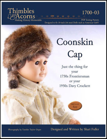 Thimbles and Acorns 18 inch Boy Doll Coonskin Cap 18" Doll Accessories larougetdelisle