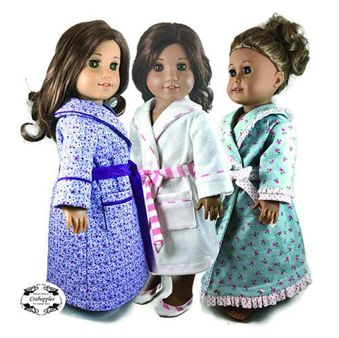 Crabapples 18 Inch Modern Pajama Party Bathrobes 18" Doll Clothes Pattern larougetdelisle