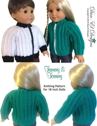 Dan-El Designs Knitting Tammy & Tommy 18" Doll Knitting Pattern larougetdelisle