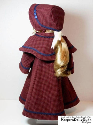 Keepers Dolly Duds Designs 18 Inch Historical Victorian Caroler's Coat and Bonnet 18" Doll Clothes Pattern larougetdelisle