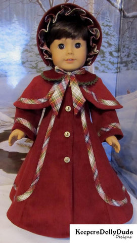 Keepers Dolly Duds Designs 18 Inch Historical Victorian Caroler's Coat and Bonnet 18" Doll Clothes Pattern larougetdelisle