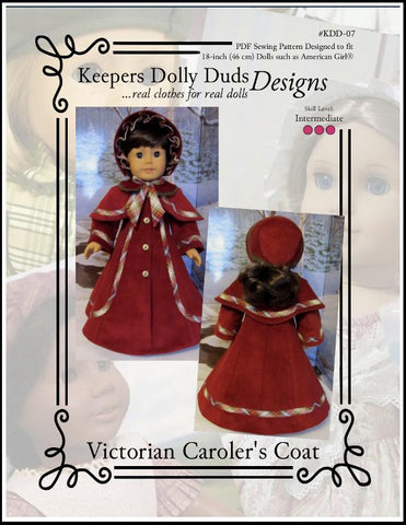 Keepers Dolly Duds Designs 18 Inch Historical Victorian Caroler's Coat and Bonnet 18" Doll Clothes Pattern larougetdelisle
