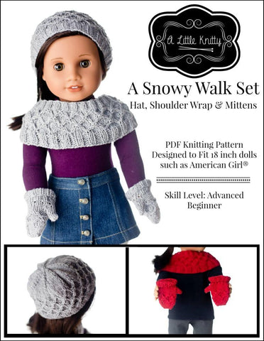 A Little Knitty Knitting A Snowy Walk 18" Doll Knitting Pattern larougetdelisle