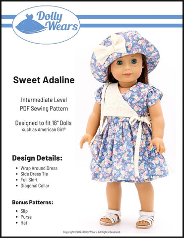 Dolly Wears 18 Inch Modern Sweet Adaline 18" Doll Clothes Pattern larougetdelisle
