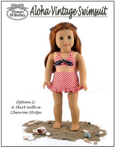 Forever 18 Inches 18 Inch Modern Aloha Vintage Swimsuit & Playsuit Skirt Bundle 18" Doll Clothes Pattern larougetdelisle