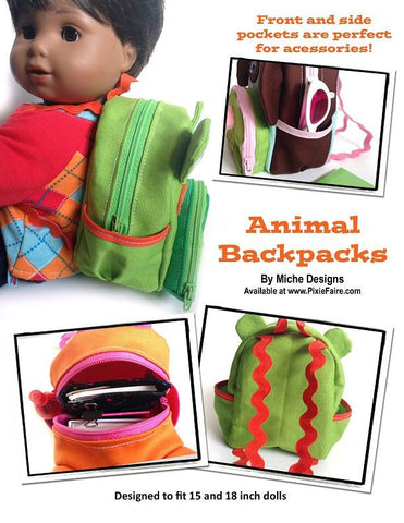Miche Designs 18 Inch Modern Animal Backpacks 18" Doll Accessories larougetdelisle