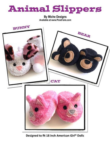 Miche Designs Shoes Animal Slippers 18" Doll Shoes larougetdelisle