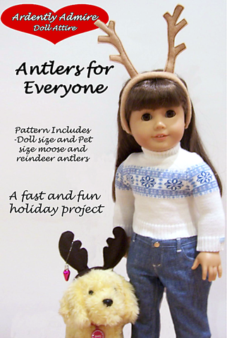 Ardently Admire 18 Inch Modern Antlers For Everyone 18" Doll Accessory Pattern larougetdelisle