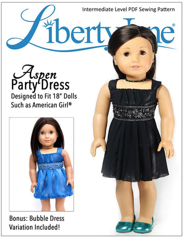 Liberty Jane 18 Inch Modern Aspen Party Dress 18" Doll Clothes Pattern larougetdelisle