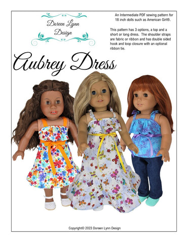 Doreen Lynn Design 18 Inch Modern Aubrey Dress 18" Doll Clothes Pattern larougetdelisle