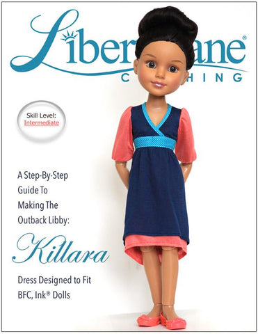 Liberty Jane BFC Ink Killara Dress Pattern for BFC, Ink Dolls larougetdelisle