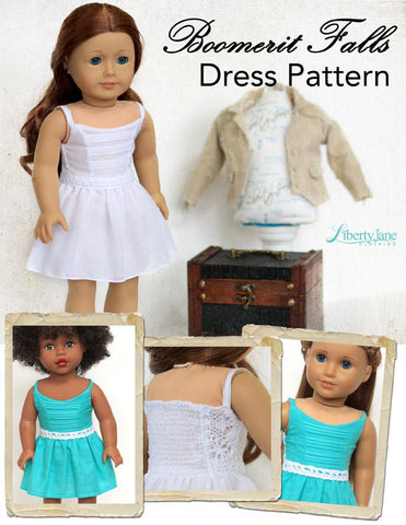 Liberty Jane 18 Inch Modern Boomerit Falls Dress 18" Doll Clothes Pattern larougetdelisle