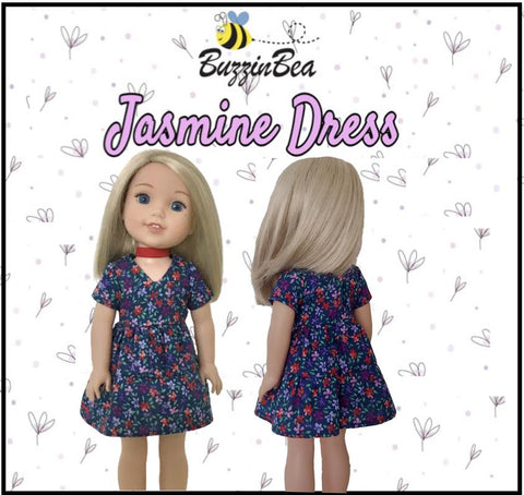 BuzzinBea WellieWishers Jasmine Dress 14.5" Doll Clothes Pattern larougetdelisle