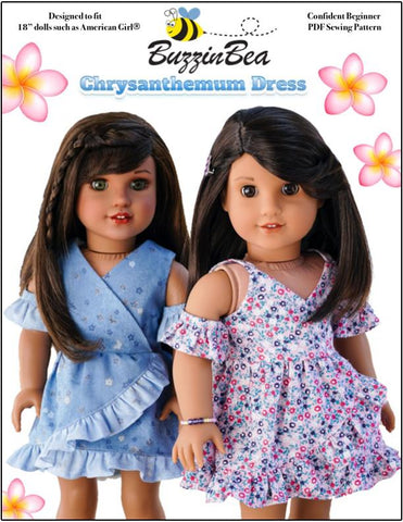 BuzzinBea 18 Inch Modern Chrysanthemum Dress 18" Doll Clothes Pattern larougetdelisle