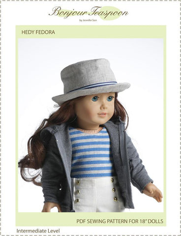 Bonjour Teaspoon 18 Inch Modern Hedy Fedora 18" Doll Accessory Pattern larougetdelisle