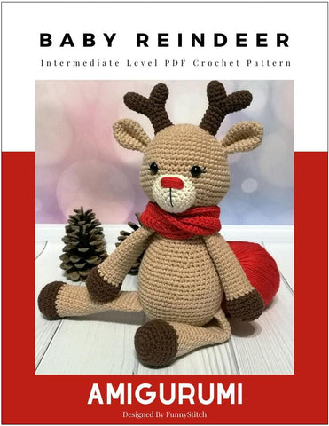 Funny Stitch Amigurumi Baby Reindeer Amigurumi Crochet Pattern larougetdelisle