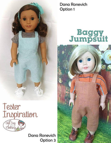 Doll Tag Clothing 18 Inch Modern Baggy Jumpsuit 18" Doll Clothes Pattern larougetdelisle