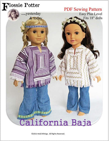 Flossie Potter 18 Inch Modern California Baja 18" Doll Clothes Pattern larougetdelisle