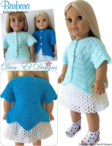 Dan-El Designs Crochet Barbara 18 inch Doll Clothes Crochet Pattern larougetdelisle