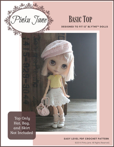 Pinku Jane Blythe/Pullip Basic Top Crochet Pattern For 12" Blythe Dolls larougetdelisle